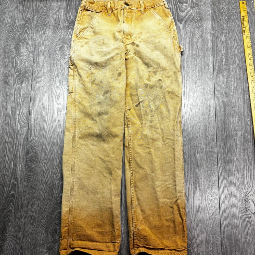 Vintage Carhartt Pants Mens 30x34 Carpenter Original Faded Canvas B11 BRN Y2k - Picture 6 of 11